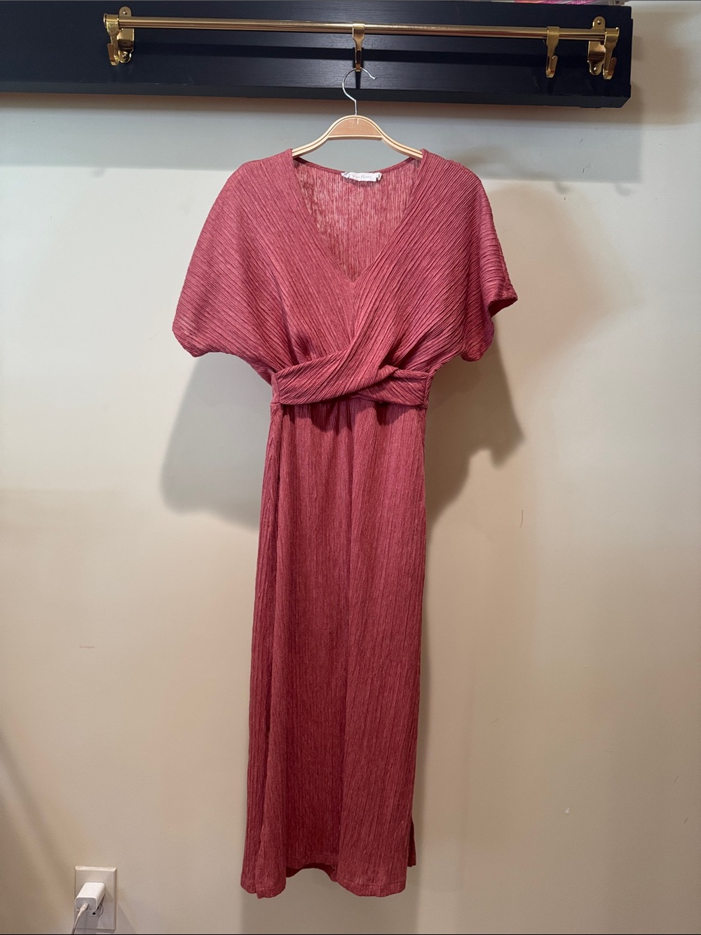 All in Favor Dusty Rose Knot-Front Maxi Dress